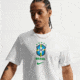 Nike Brazil Nike Mens Soccer T-Shirt in White IH2174-100, White, S, male, 1015870965-00198729171719