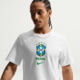 Nike Brazil Nike Mens Soccer T-Shirt in White IH2174-100, White, 2XL, male, 1015870965-00198729164254