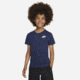 Nike Nike Sportswear Little Kids Embroidered Futura T-Shirt in Blue 86C545-U90, Blue, 7, male, 1014411096-00807421081065