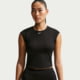 Nike Nike Womens Swim Effortless Essential Cap Sleeve Swim Top in Black NESSG237-001, Black, XL, female, 1016000712-00017371226144