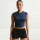 Nike Nike Womens Swim Effortless Essential Cap Sleeve Swim Top in Blue NESSG237-440, Blue, L, female, 1016000669-00017371226250