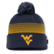 Nike West Virginia Sideline Peak Nike Unisex College Cuffed Pom Beanie in Blue NC1619MCWVN-8A7, Blue, One Size, unisex, 1016089660-00199296781936