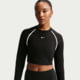 Nike Womens Nike Sportswear Tight Long-Sleeve Cropped Top in Black IF0338-010, Black, S, female, 1015843011-00198727256272