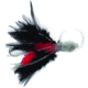 No Alibi NA-DD19-1.5U Dolphin Delight Trolling Lure, Rigged &amp; Ready, Silvr/Blk/Red Skirt, 1.5 oz Head, 6", 7/0 Hook, 135 lb Cable, 3 ft, NA-DD19-1.5U