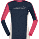 Norrona Falketind Equaliser Merino Round Neck Shirt - Womens, Indigo Night/Honeysuckle, Large, 7042698472502