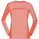 Norrona Falketind Equaliser Merino Round Neck Shirt - Womens, Peach Amber/Orange Alert, Small, 1822-22 5649 S
