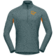 Norrona Fjora Equaliser Long Sleeve Zip Top - Mens, North Atlantic/Orange Popsicle, Medium, 7042698461353