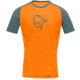 Norrona Fjora Wool T-Shirt - Mens, North Atlantic/Orange Popsicle, Small, 7042698461520