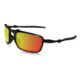 Oakley Badman Sunglasses Dark Carbon Frame, Ruby Iridium Polarized Lens-OO6020-03