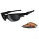 Oakley Fast Jacket Sunglasses - Polished Black Frame w/ Black Iridium &amp; Persimmon Lenses OO9097-01