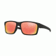Oakley MAINLINK OO9264 Sunglasses 926407-57 - Matte Black Frame, Ruby Irid Polar Lenses