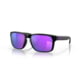 Oakley OO9102 Holbrook Sunglasses, Matte Black Frame, Prizm Violet Lenses, OO9102-9102K6-55