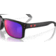 Oakley OO9102 Holbrook Sunglasses, Matte Black Frame, Red Idrium Lenses, OO9102-36