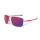 Oakley PLAINTIFF SQUARED OO4063 Sunglasses 406307-63 - Polished Chrome Frame, + Red Iridium Lenses
