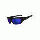 Oakley Pit Bull Sunglasses - Polished Black Frame w/ Shallow Blue Polarized Lenses OO9127-10