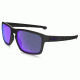 Oakley Silver Sunglasses Matte Black Frame, Violet Iridium Polarized Lens-OO9262-10