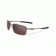 Oakley Titanium Square Wire Mens Sunglasses, Brushed Chrome Frame, OO Black Iridium Polarized L OO6016-03