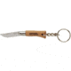 Opinel Keychain Folding Knife No.2, 1.38in, 12C27 Sandvik SS, Beechwood Handle, Wood, 000065