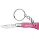 Opinel No 2 Keyring Knife Fuchsia Folding Knife,Stainless Steel,Standard Edge,Pink Wood Handle, 1842