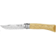 Opinel No 7 Waves Folding Knife,3in,12C27 Steel,Natural Varnished Beechwood Handle, 001552