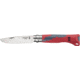 Opinel Outdoor Junior Folding Knife No.7, 3in, 12C27 Sandvik SS, Red, 001897