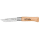 Opinel Stainless Steel Folding Knife No.4, 2in, w/ Virobloc, 12C27 Sandvik SS, Beechwood Handle, Wood, 121040