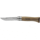 Opinel Stainless Steel Folding Knife No.6, 2.75in, w/ Virobloc, 12C27 Sandvik SS, Walnut Handle, Walnut, 002025