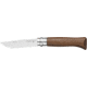 Opinel Stainless Steel Folding Knife No.8, w/ Virobloc, 12C27 Sandvik SS, Walnut Handle, Walnut, 002022
