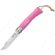 Opinel Trekking No 7 Fuchsia Folding Knife,3in,Stainless Steel,Standard Edge,Pink Wood Handle OP01791