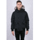 OSC Cross Devon Hooded Bomber w/ Coyote Fur Trim - Mens, Blackout, Large, M10CX-Midnight Black-L