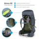 Osprey Atmos AG 65 Pack - Men's, Abyss Grey, Small, 10001419