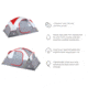 Outbound 6-Person 3-Season Lightweight Dome Tent w/Carry Bag and Rainfly, Red, CTI0765451