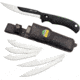 Outdoor Edge Cutlery Razor-Max Fixed Knife, 6-Blade Combo Set, 5in, Black, Blister, RMK-10C