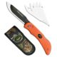 Outdoor Edge Cutlery Razor-Lite Folding Knife, 3.5 in, Japanese 420J2 stainless, Rubberized, Orange Handle, W/Sheath, RB-20C
