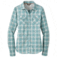 Outdoor Research Passage Long Sleeve Shirt - Womens, Seaglass Plaid, Extra Small, 2692631517005