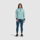 Outdoor Research Trail Mix Quarter Zip Pullover - Womens, Sage/Naval Blue, Extra Small, 3001392614005