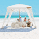 Outdoormaster Beach Cabana with Fringe, Stripes, 804978