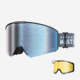 Outdoormaster FALCON Dual ZEISS Snow Goggles, Black Frame VLT 18.6% Zeiss Uniform ML Blue Frozen + VLT 91% Zeiss Yellow Lens, 844118