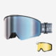 Outdoormaster FALCON Dual ZEISS Snow Goggles, Black Frame VLT 18.6% Zeiss Uniform ML Blue Frozen + VLT 91% Zeiss Yellow Lens, 844118