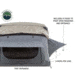 Overland Vehicle Systems Nomadic 4 Extended Roof Top Tent, 4 Person, w/ Annex Base, Dark Gray/Green, 75 x 122 x 51 in, 18141936