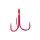 Owner Hooks Stinger-36 Treble Hook, Needle Point, Round Bend/Wide Gap, Red, Size 4, 7 Per Pack, 5636-073