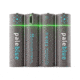 Pale Blue Earth Pale Blue Smart Lithium Ion USB Rechargeable AA Batteries 4 Pack, Gray, PB-AA