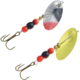 Panther Martin Two-Tone Roe Holographic Hammered In-Line Spinner, #2, 1/16oz, Flourescent Red &amp; Black, 2PMHMTTR-HFRB