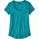Patagonia Board Short Logo Cotton/Poly Scoop T-Shirt - Women's-Elwha Blue-Large
