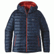Patagonia Down Sweater Hoody - Men's -Navy Blue/Ramble Red-Medium
