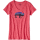 Patagonia Fitz Roy Bison Cotton/Poly V-Neck T-Shirt - Women's-Cerise-X-Small