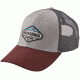Patagonia Fitz Roy Crest LoPro Trucker Hat - Men's-Drifter Grey/Dark Ruby-One Size-One Size