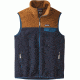 Patagonia Lightweight Synchilla Snap-T Vest - Men's-Navy Blue/Bear Brown-X-Small