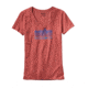 Linear Fractures Cotton/Poly V-Neck T-Shirt - Womens-Sumac Red-X-Small