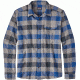 Patagonia Long Sleeve Lightweight Fjord Flannel Shirt - Men's -Upriver/Viking Blue-Small